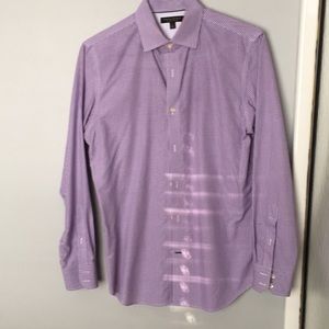 Purple check men’s dress shirt